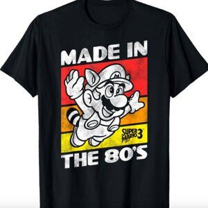 Men's Nintendo Made in the 80s Distressed Long Sleeve Shirt , Black Sz XL 925566